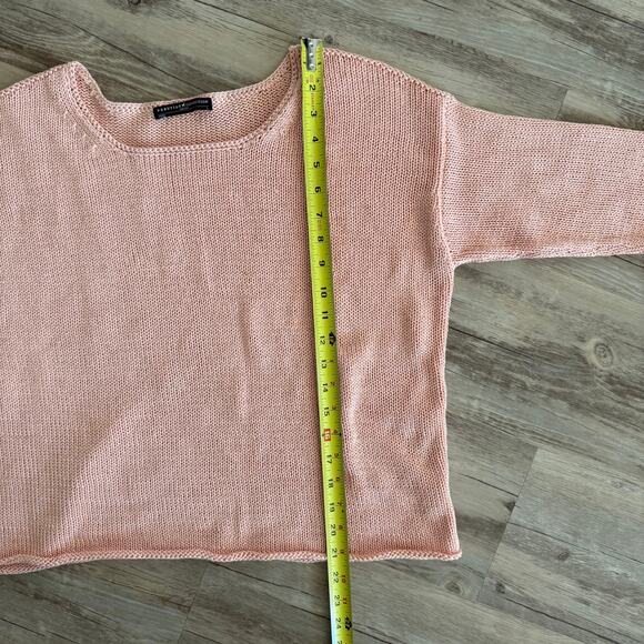 Peruvian Connection Women Sweater Size Large Pink 100% Pima Cotton Knit Pullover - Picture 6 of 7
